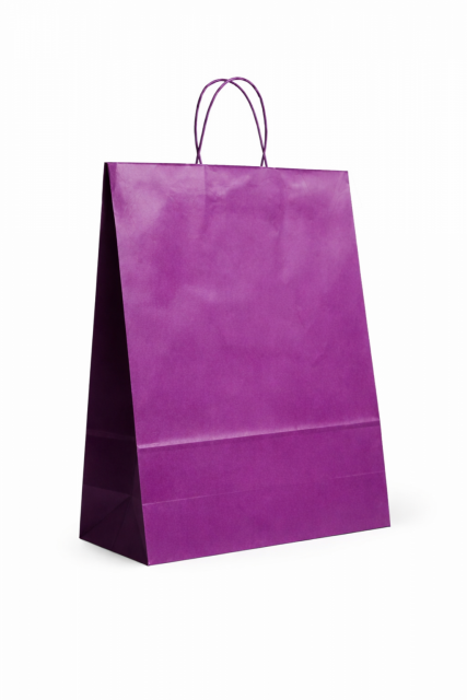 Papírová taška PASTELO - velikost XL, rozměr 45x15x49cm, fialová barva