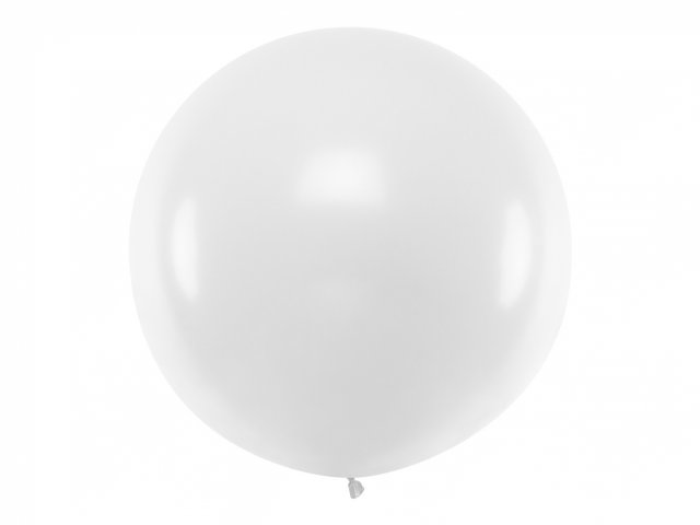 JUMBO latexový balón, pastelový, bílý, velikost 100cm (zn. PartyDeco)