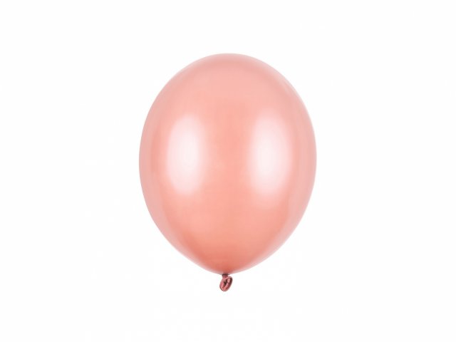 Latexový balónek, metalický, rosegold / růžovozlatá barva, velikost 23cm (zn. StrongBalloons) - 1 ks