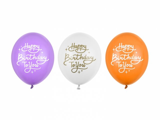 Latexový balónek NAROZENINOVÝ Happy Birthday To You, mix 3 designů, velikost 30cm (zn. StrongBalloons)
