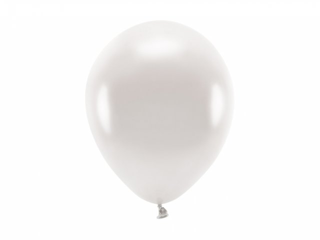 Latexový EKO balónek, metalický, bílá perleťová barva, velikost 26cm (zn. EcoBalloons)