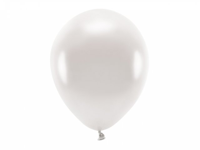 Latexový EKO balónek, metalický, bílá perleťová barva, velikost 30cm (zn. EcoBalloons)