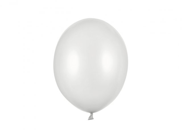 Latexový balónek, metalický, stříbrná sněhová barva, velikost 26/27cm (zn. StrongBalloons)