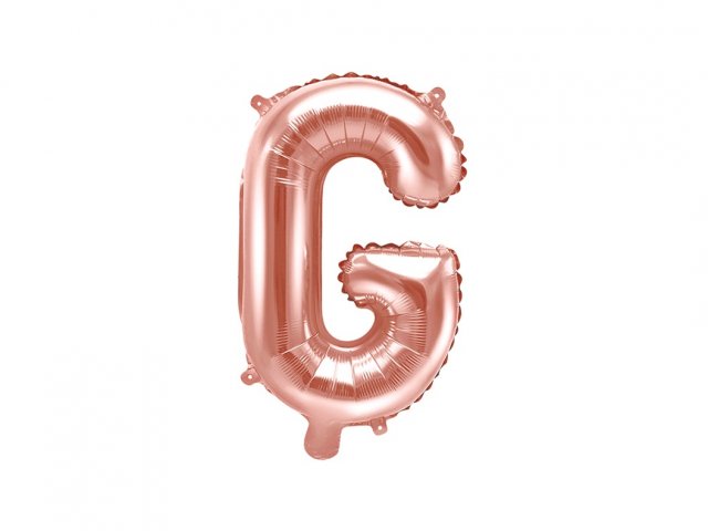 Fóliové PÍSMENO G, růžová rosegold barva, velikost 35cm (zn. PartyDeco)