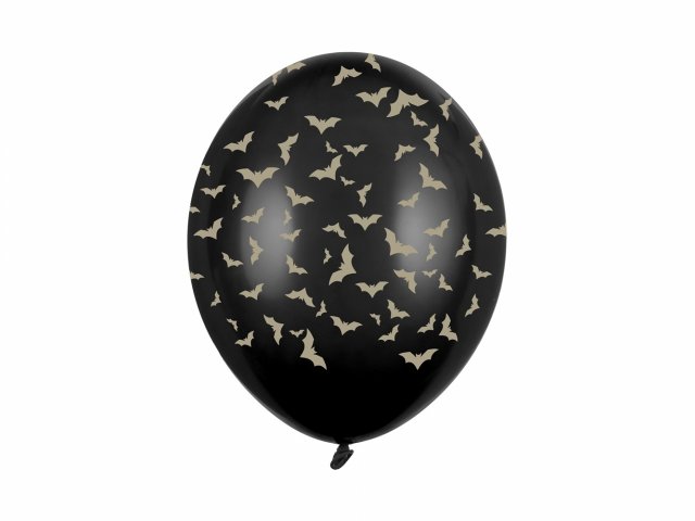 Latexový balónek zlatí NETOPÝŘI, pastelový, černá, velikost 30cm (zn. StrongBalloons)