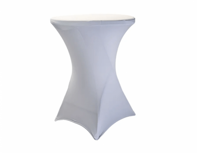 Elastický ubrus na koktejlový bistro stůl 60cm - SILNÝ v bílé barvě