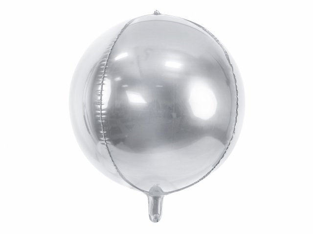 Fóliový balónek 3D koule, stříbrná barva, velikost 40cm (zn. PartyDeco)