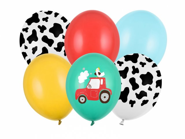 Latexové balónky FARMA, velikost 30cm - set 6ks (zn. StrongBalloons)