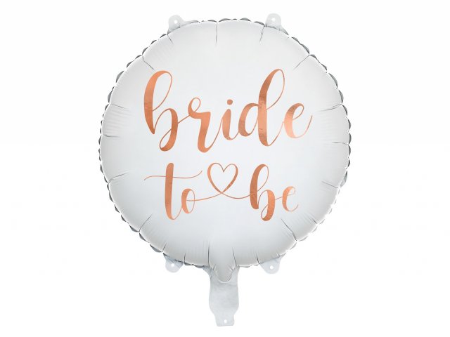 Fóliový balónek Bride to be, kruh, velikost 45cm, rosegold a bílý (zn. PartyDeco)