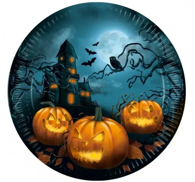 EKO papírové talíře Halloween, velikost 23cm - set 8ks (zn. Procos)