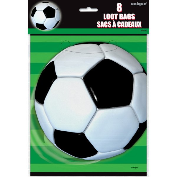 Plastové tašky Fotbal 3D, rozměr 16.5x23cm - set 8ks (zn. UNIQUE)