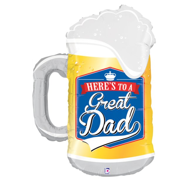 Fóliový balónek PIVO SKVĚLÝ TÁTA - Here´s to a great DAD, velikost 86cm (zn. GRABO)