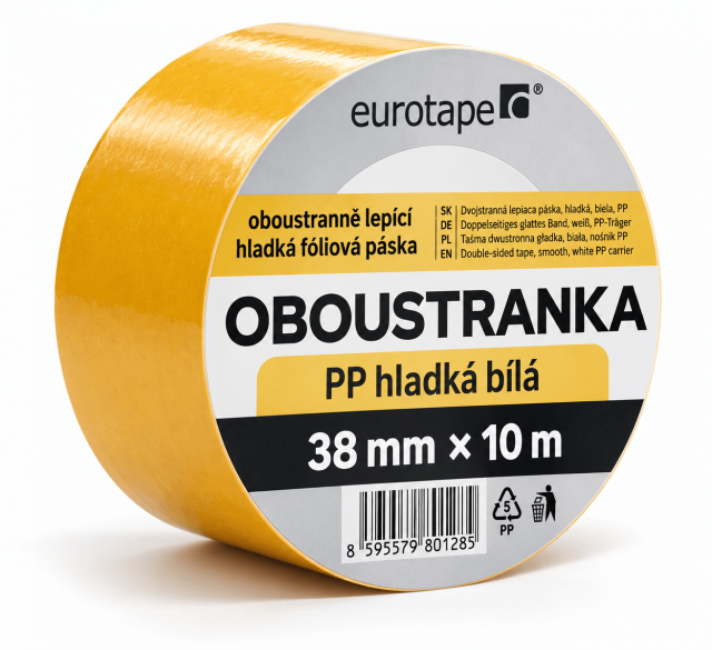 Oboustranná páska, rozměr 38mm × 10m (zn. EuroTape)