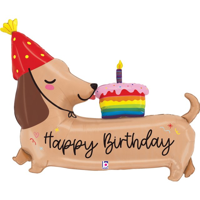 Fóliový balónek slavící JEZEVČÍK Happy birthday / všechno nejlepší, velikost 109cm (zn. GRABO)