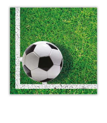 Papírové ubrousky FOTBAL - lajna, rozměr 33×33cm - set 20ks (zn. Procos)