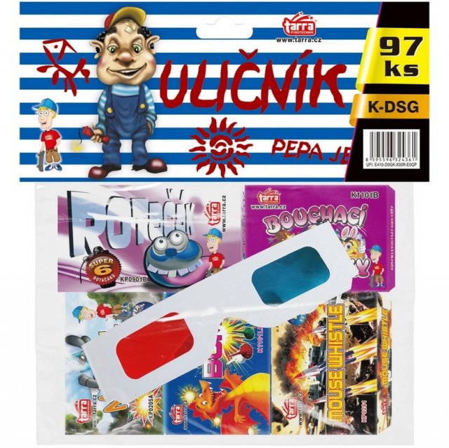 Dětský set ULIČNÍK - dětská pyrotechnika a brýle (zn. TARRA)