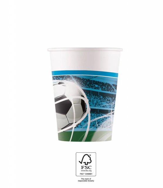 Papírové kelímky FOTBAL, objem 200ml - set 8ks (zn. Procos)