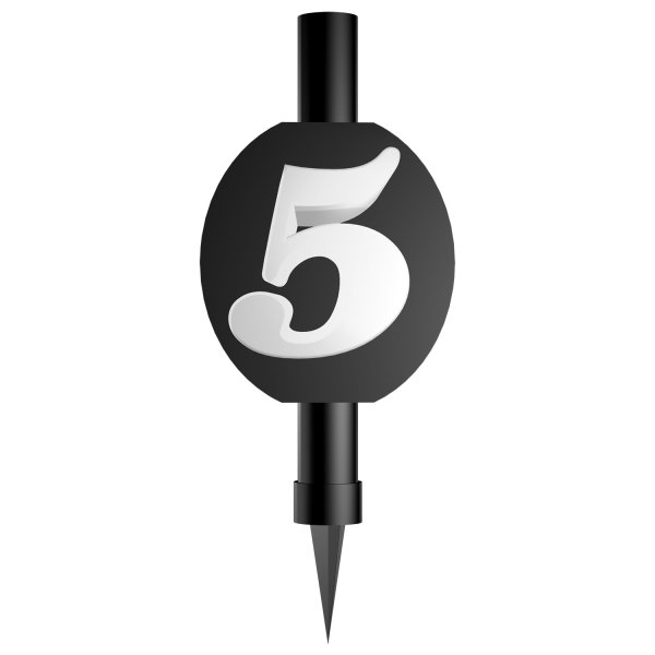 Dortová fontána černá ČÍSLICE 5, délka 12cm (zn. Amscan)