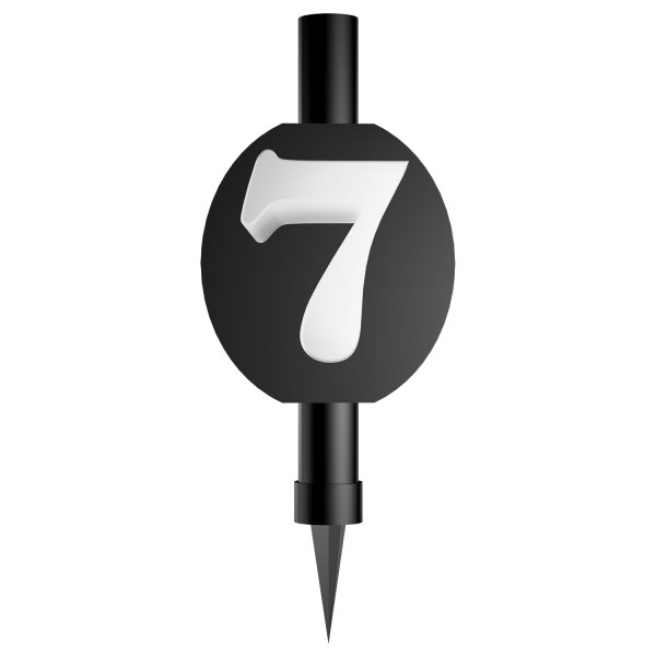 Dortová fontána černá ČÍSLICE 7, délka 12cm (zn. Amscan)
