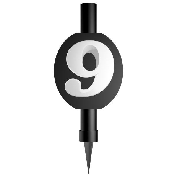Dortová fontána černá ČÍSLICE 9, délka 12cm (zn. Amscan)