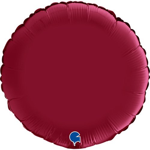 Fóliový balónek KRUH, 46cm, saténová třešňově červená barva (zn. GRABO)
