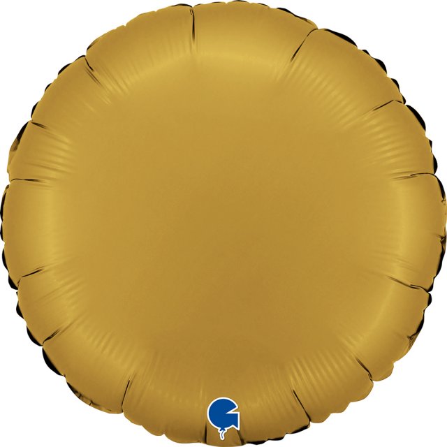 Fóliový balónek KRUH, 46cm, saténová zlatá barva (zn. GRABO)