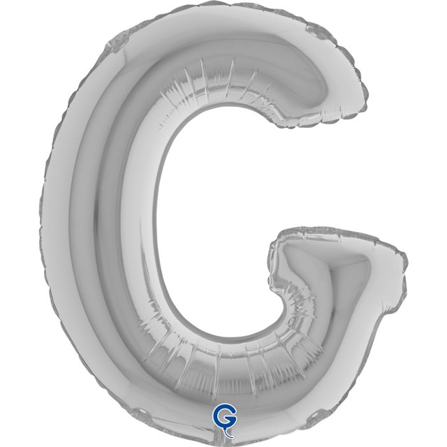 Fóliové MINI PÍSMENO G, velikost 36cm, stříbrná barva (zn. GRABO)