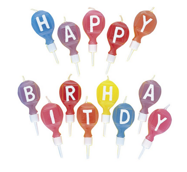 Dortové svíčky - Happy birthday balónky (zn. UNIQUE)