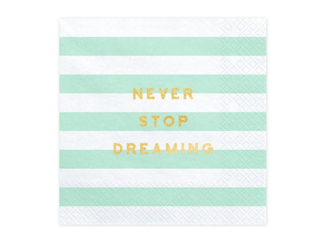 Papírové ubrousky NEVER STOP DREAMING, rozměr 33x33cm - set 20ks (zn. PartyDeco)