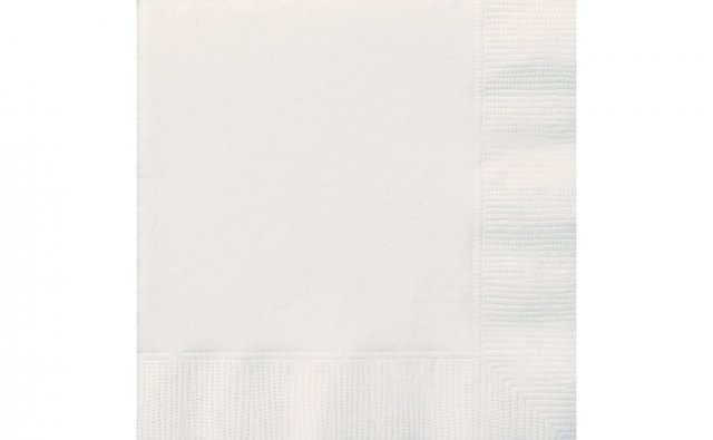 Papírové ubrousky - BÍLÉ, dvouvrstvé, rozměr 25x25cm - set 20ks (zn. UNIQUE)