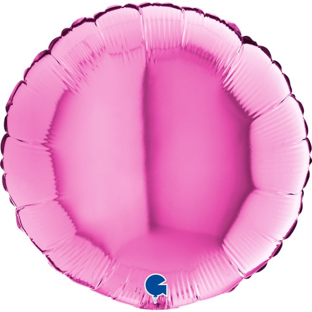 Fóliový balónek KRUH, 46cm, lesklá fuchisová - růžová barva (zn. GRABO)