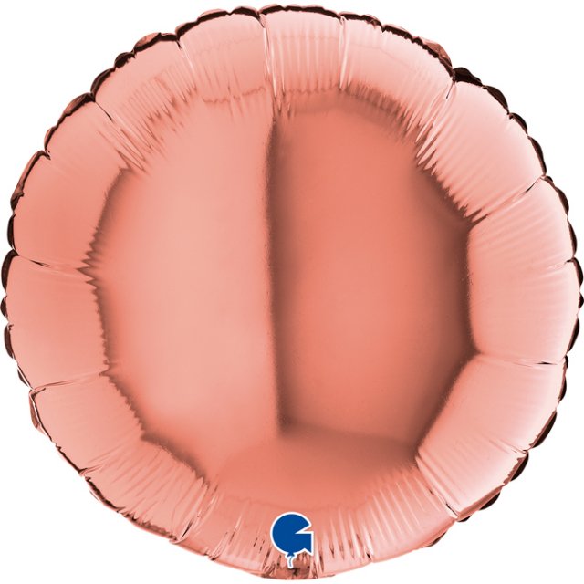 Fóliový balónek KRUH, 46cm, lesklá rosegold růžová barva (zn. GRABO)