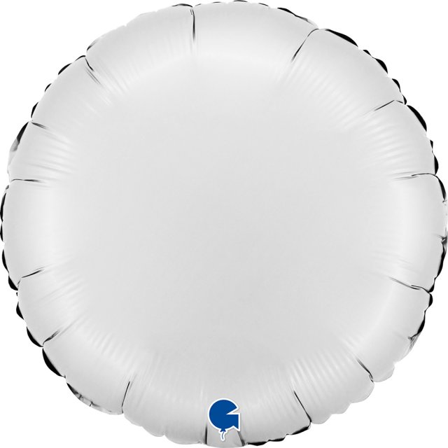 Fóliový balónek KRUH, 46cm, sáténová bílá barva (zn. GRABO)