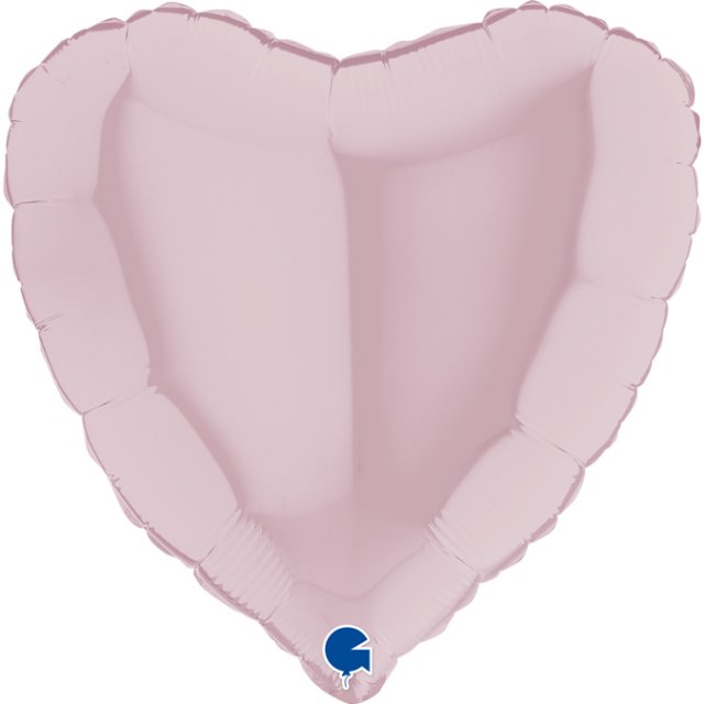 Fóliový balónek SRDCE / srdíčko, 46cm, pastelová růžová barva (zn. GRABO)