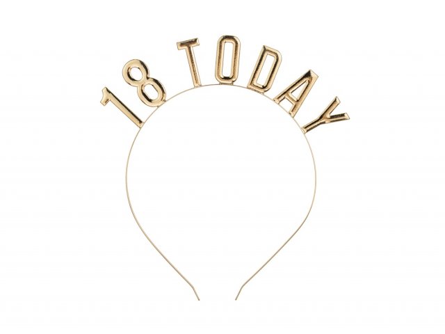 ČELENKA kovová 18 TODAY pro 18. narozeniny, zlatá barva (zn. PartyDeco)