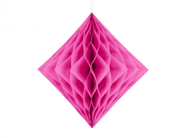 Dekorativní papírový diamant, tmavě růžový, velikost 30cm (zn. PartyDeco)