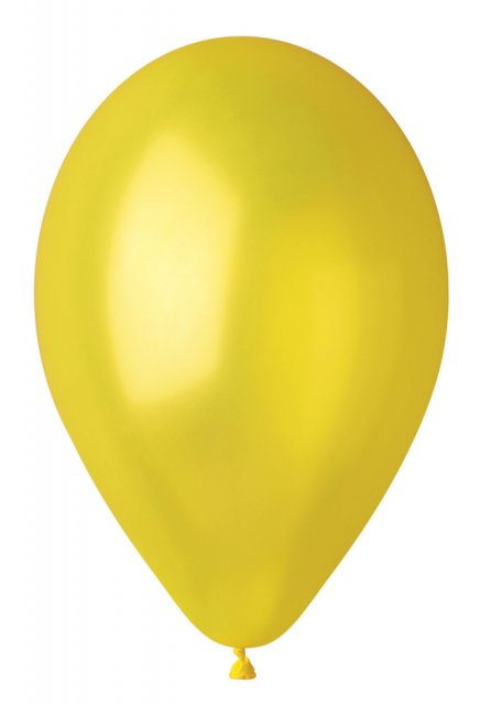 Latexové balónky GEMAR, metalické, žluté (GM90 - #030), průměr 26cm - set 10ks