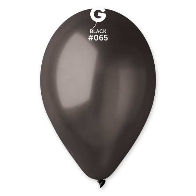 Latexové balónky GEMAR, metalické, černé (GM90 - #065), průměr 26cm - set 10ks