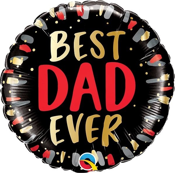 Fóliový kruh BEST DAD EVER / Nejlepší táta, velikost 46cm (zn. Qualatex)