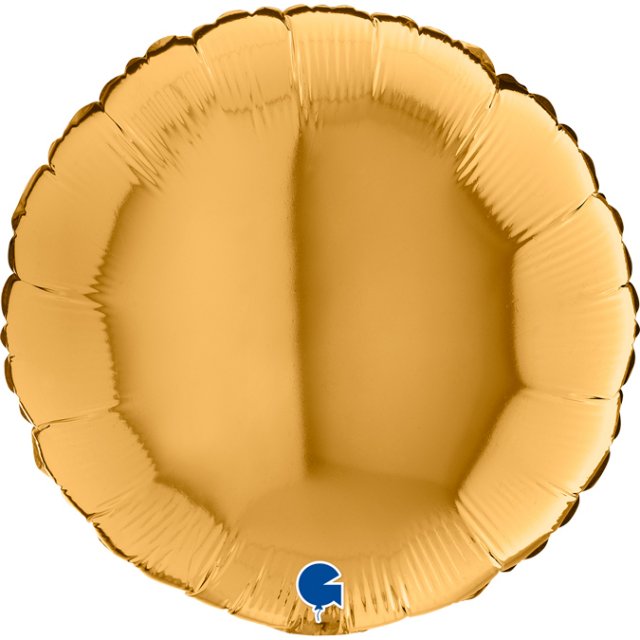Fóliový balónek KRUH, 46cm, lesklá zlatá barva (zn. GRABO)