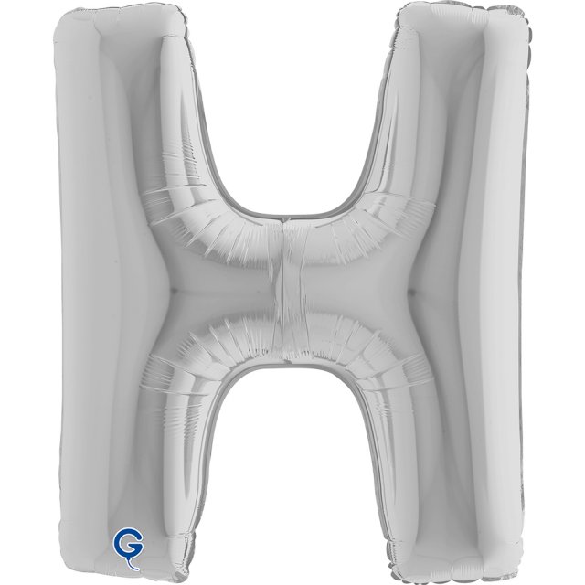 Fóliové PÍSMENO H, stříbrná barva, velikost 102cm (zn. GRABO)