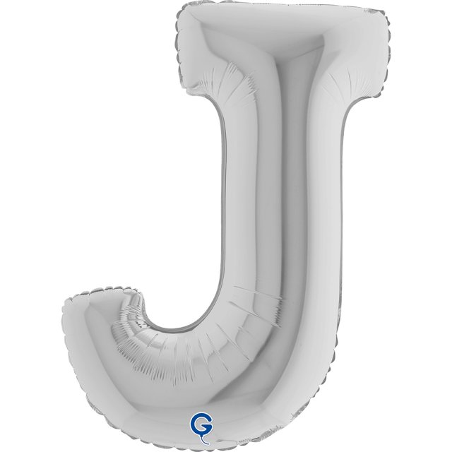 Fóliové PÍSMENO J, stříbrná barva, velikost 102cm (zn. GRABO)