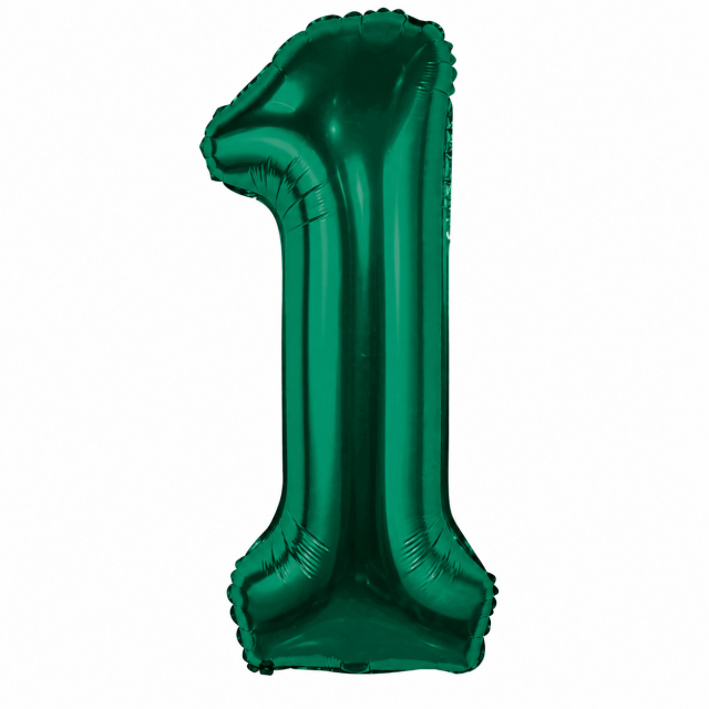 Fóliová ČÍSLICE 1, barva smaragdová, velikost 85cm (zn. Godan, Beauty&Charm)