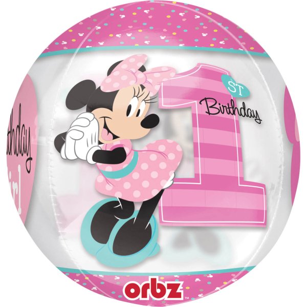 BUBLINA Minnie Mouse pro 1. narozeniny, růžová (zn. Amscan-ORBZ)