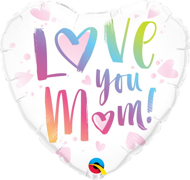 527 Srdce - Love you mum 18/45cm fóliový balónek