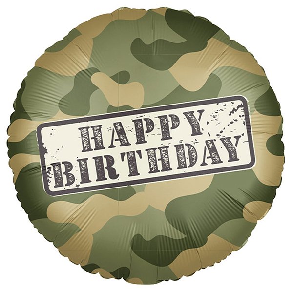 Fóliový kruh ARMY Happy birthday, 46cm (zn. Procos)