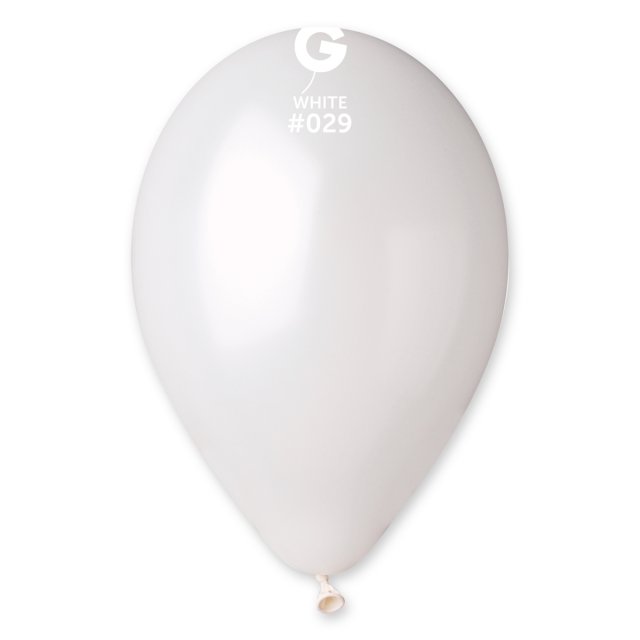 Latexový balónek GEMAR, metalický, bílý (GM120 - #029), průměr 30cm