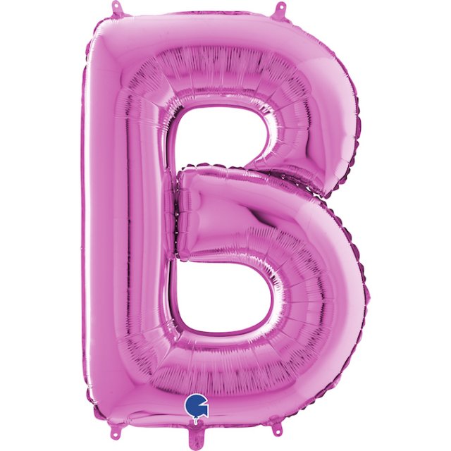 Fóliové písmeno B, růžová barva, velikost 66cm (zn. GRABO)