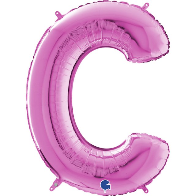 Fóliové písmeno C, růžová barva, velikost 66cm (zn. GRABO)