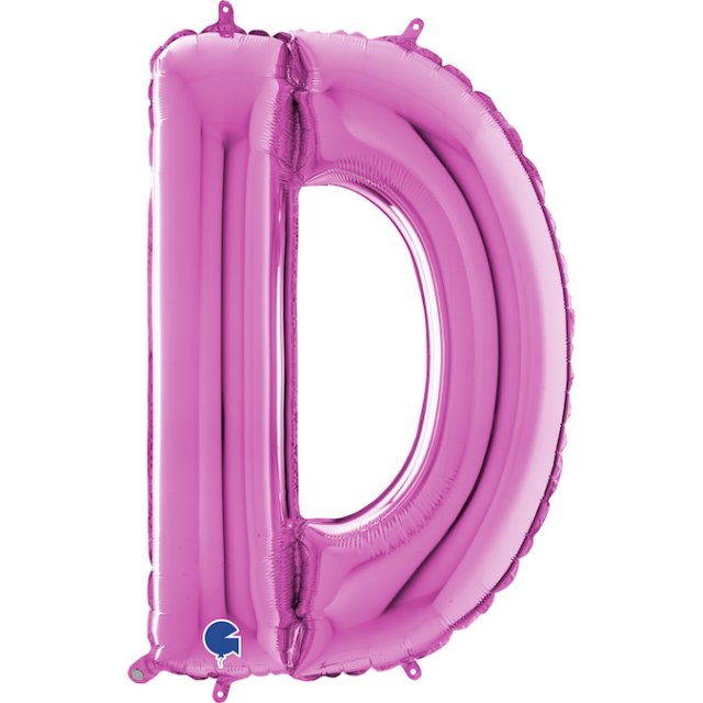 Fóliové písmeno D, růžová barva, velikost 66cm (zn. GRABO)